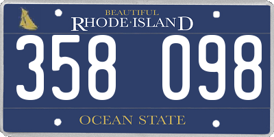 RI license plate 358098