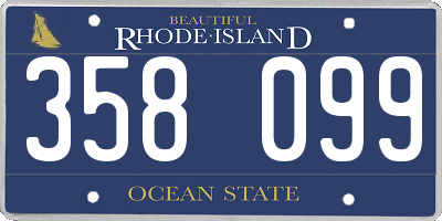 RI license plate 358099