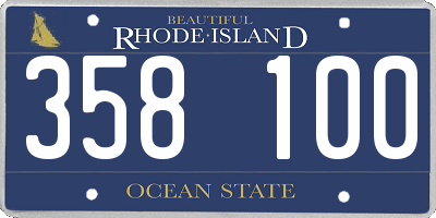 RI license plate 358100