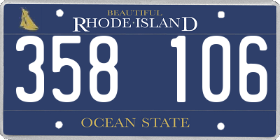 RI license plate 358106