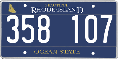 RI license plate 358107