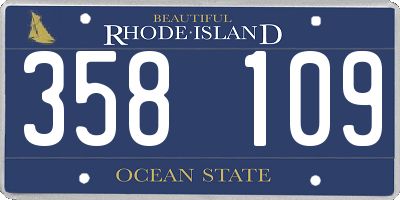 RI license plate 358109