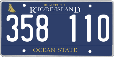 RI license plate 358110