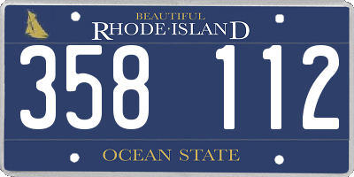 RI license plate 358112
