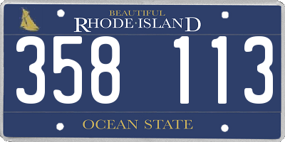 RI license plate 358113