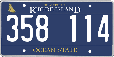 RI license plate 358114