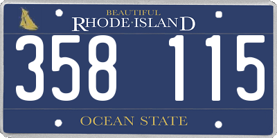 RI license plate 358115