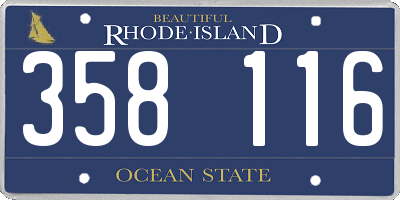 RI license plate 358116