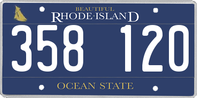 RI license plate 358120