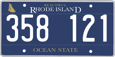 RI license plate 358121