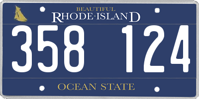 RI license plate 358124