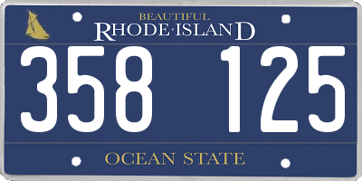 RI license plate 358125
