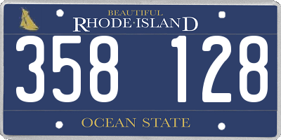 RI license plate 358128