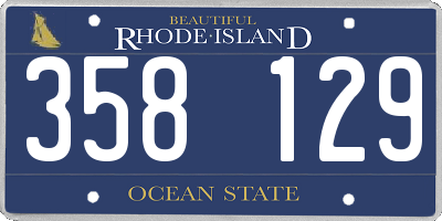 RI license plate 358129