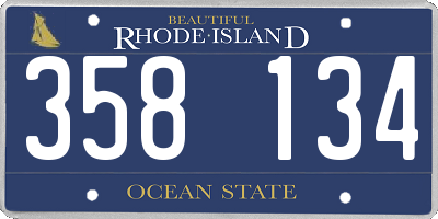 RI license plate 358134