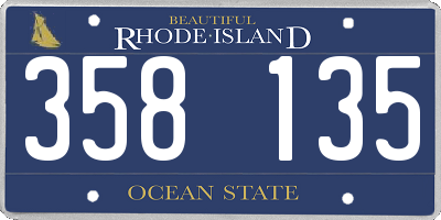 RI license plate 358135