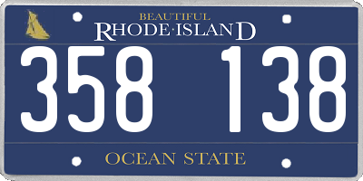 RI license plate 358138