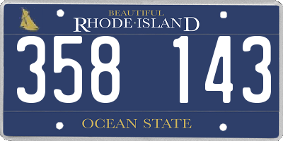 RI license plate 358143