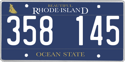 RI license plate 358145