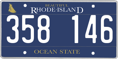 RI license plate 358146
