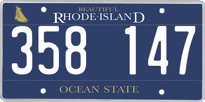 RI license plate 358147