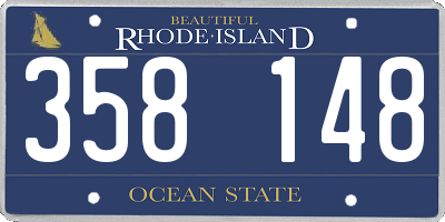 RI license plate 358148