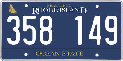 RI license plate 358149