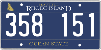 RI license plate 358151