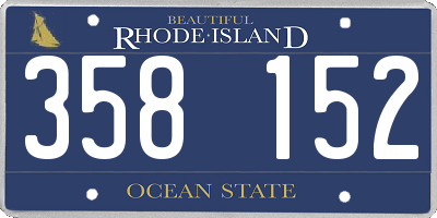 RI license plate 358152