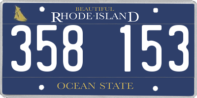 RI license plate 358153