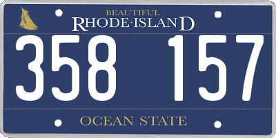 RI license plate 358157