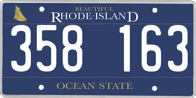 RI license plate 358163