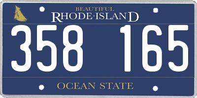 RI license plate 358165