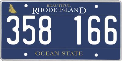 RI license plate 358166