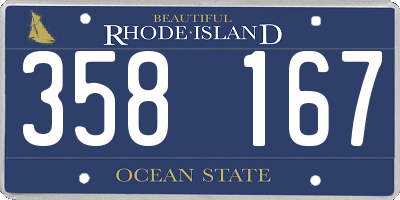 RI license plate 358167