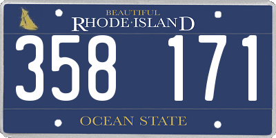 RI license plate 358171