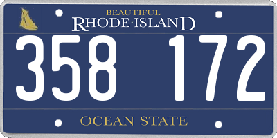 RI license plate 358172
