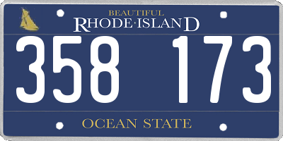 RI license plate 358173