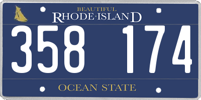 RI license plate 358174