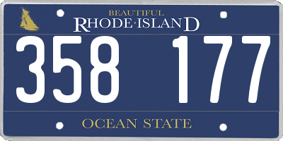 RI license plate 358177