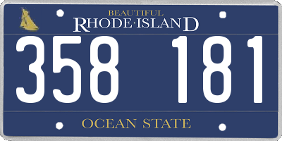 RI license plate 358181