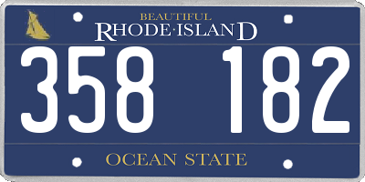 RI license plate 358182
