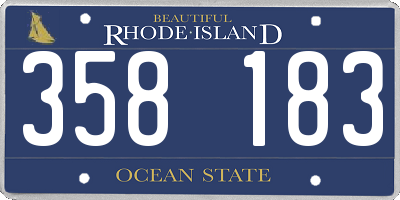 RI license plate 358183