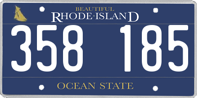 RI license plate 358185