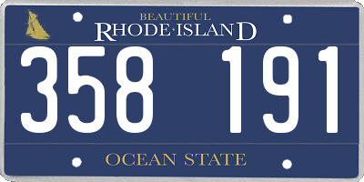 RI license plate 358191