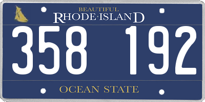 RI license plate 358192