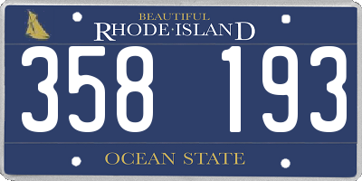 RI license plate 358193