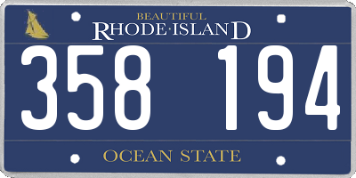RI license plate 358194