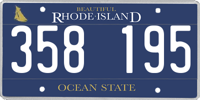 RI license plate 358195
