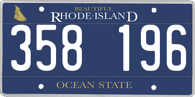 RI license plate 358196